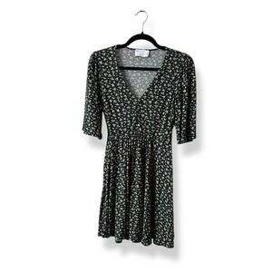 ASOS Green Ditsy Floral Circle Skirt Dress